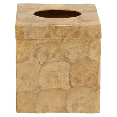 Beige Seashell Square Tissue Box