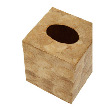 Beige Seashell Square Tissue Box