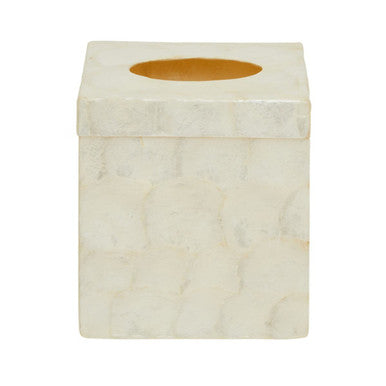 White Shell Square Tissue Box