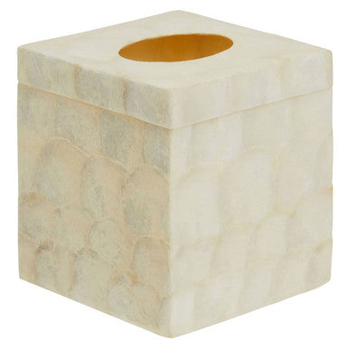 White Shell Square Tissue Box