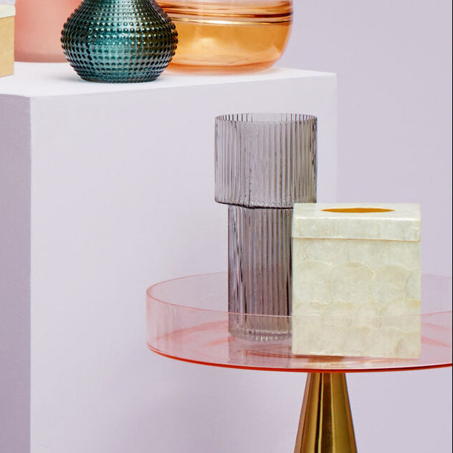 White Shell Square Tissue Box