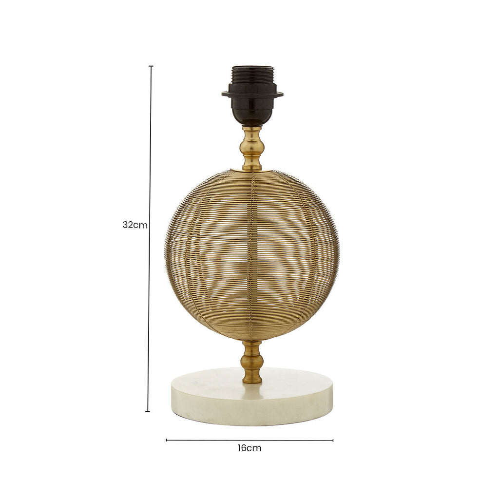 Round Marble Gold Finish Table Lamp Base