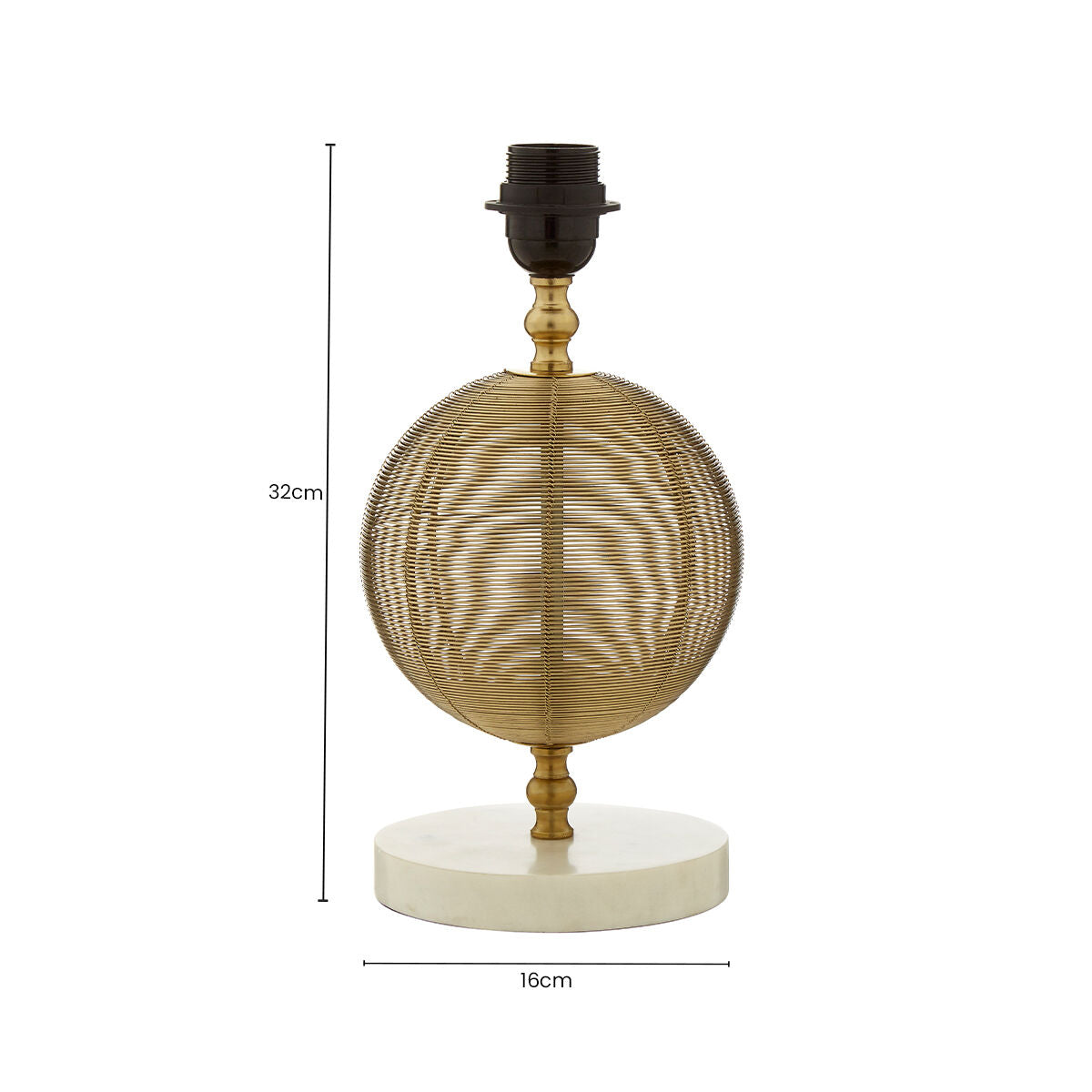 Round Marble Gold Finish Table Lamp Base