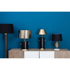 Round Marble Gold Finish Table Lamp Base