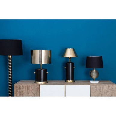Round Marble Gold Finish Table Lamp Base