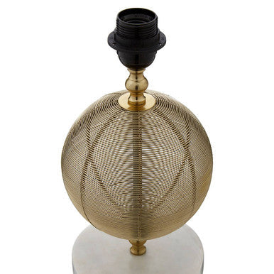 Round Marble Gold Finish Table Lamp Base