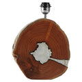 Natural Acacia Wood Table Lamp with Silver Aluminium Inlay