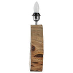 Natural Acacia Wood Table Lamp with Silver Aluminium Inlay