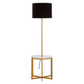 White Marble Base and Gold Finish Floor Lamp