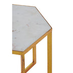 White Marble Base and Gold Finish Floor Lamp
