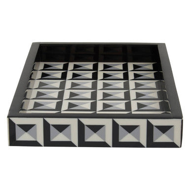 Black and White Rectangular Styling Tray