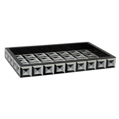 Black and White Rectangular Styling Tray