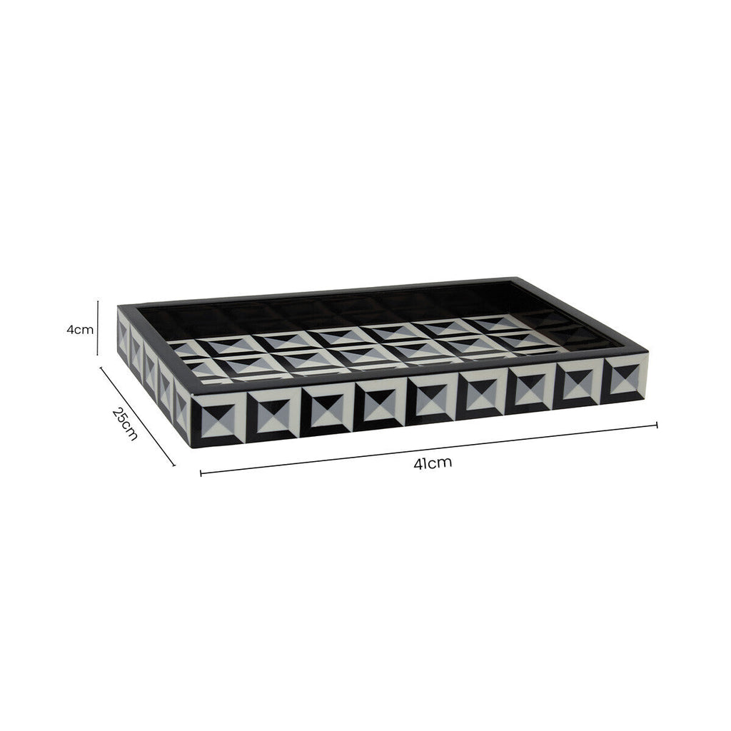 Black and White Rectangular Styling Tray