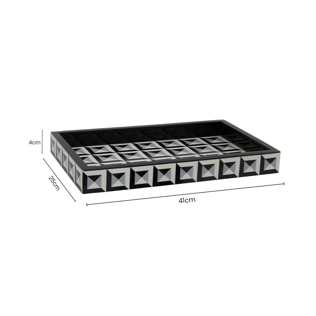 Black and White Rectangular Styling Tray