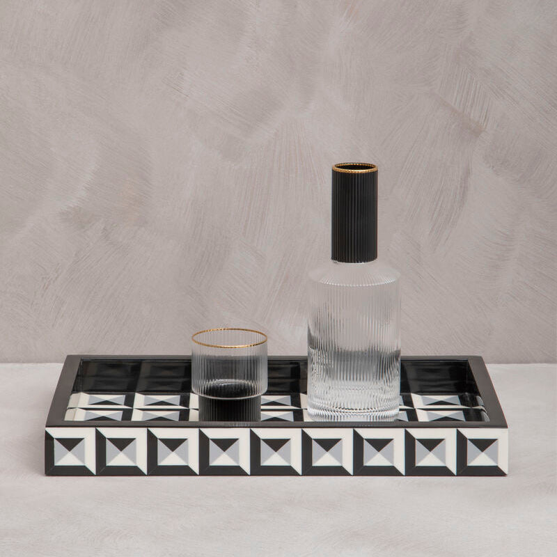 Black and White Rectangular Styling Tray