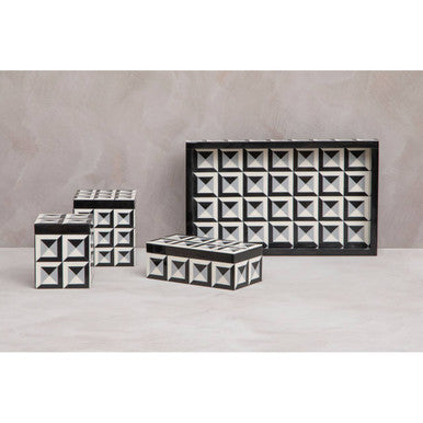 Black and White Rectangular Styling Tray