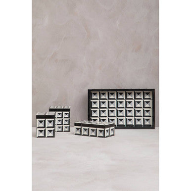 Black and White Rectangular Styling Tray