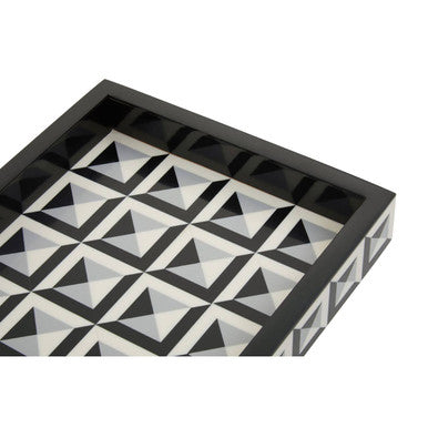 Black and White Rectangular Styling Tray