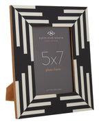 Black and White Stripe Photo Frame 5x7