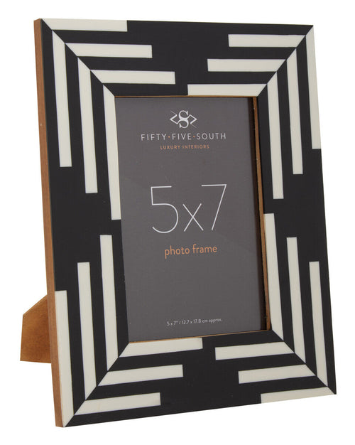Black and White Stripe Photo Frame 5x7