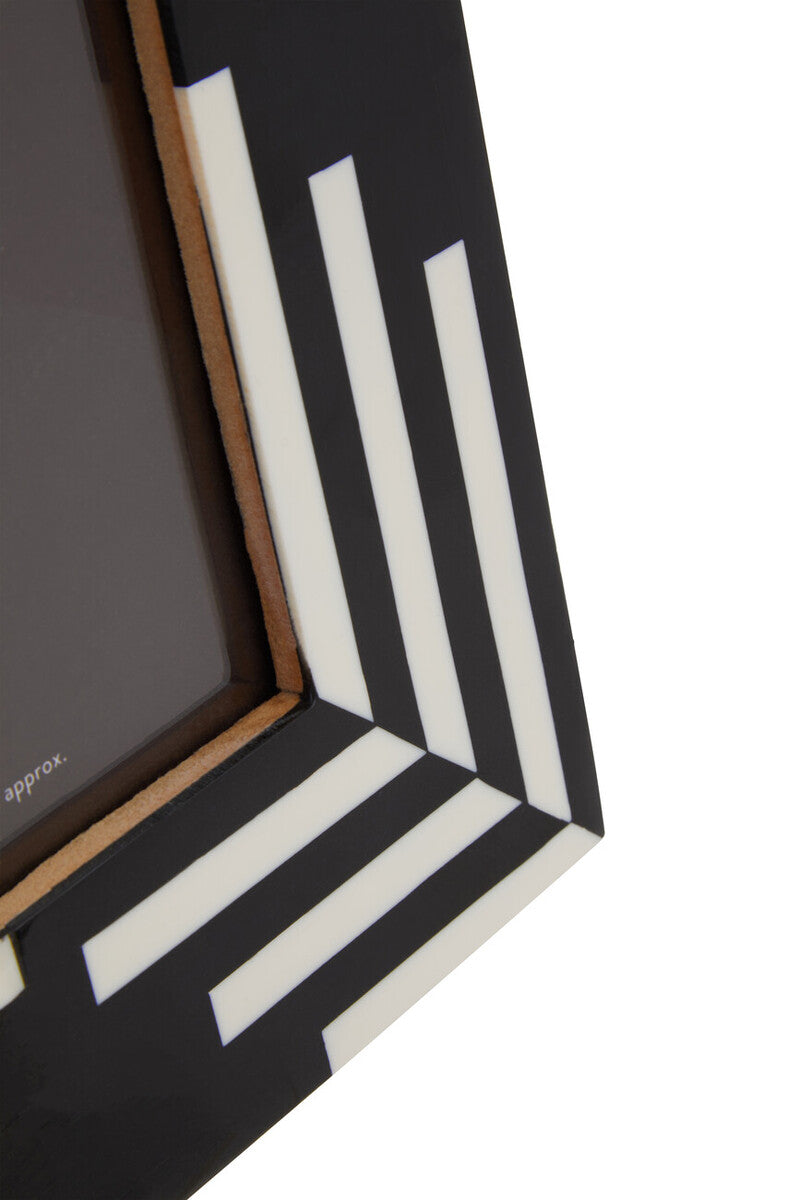 Black and White Stripe Photo Frame 5x7
