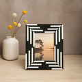 Black and White Stripe Photo Frame 5x7