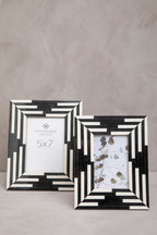 Black and White Stripe Photo Frame 4x6