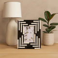 Black and White Stripe Photo Frame 4x6