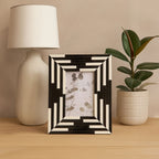 Black and White Stripe Photo Frame 4x6