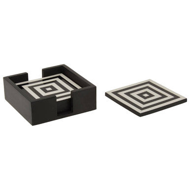 Set of 4 Black and White Marble Coasters