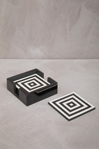 Set of 4 Black and White Marble Coasters