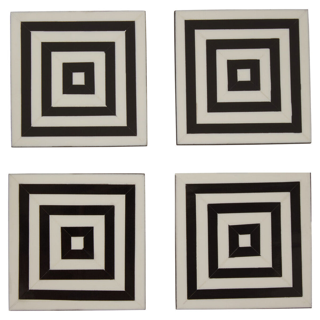 Set of 4 Black and White Marble Coasters