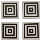 Set of 4 Black and White Marble Coasters