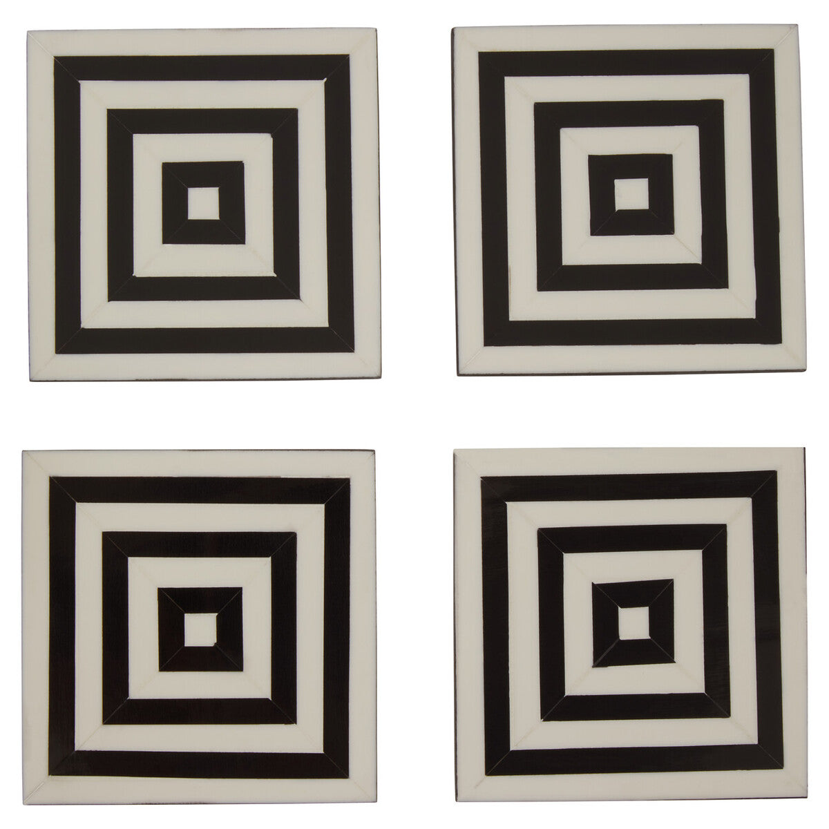 Set of 4 Black and White Marble Coasters
