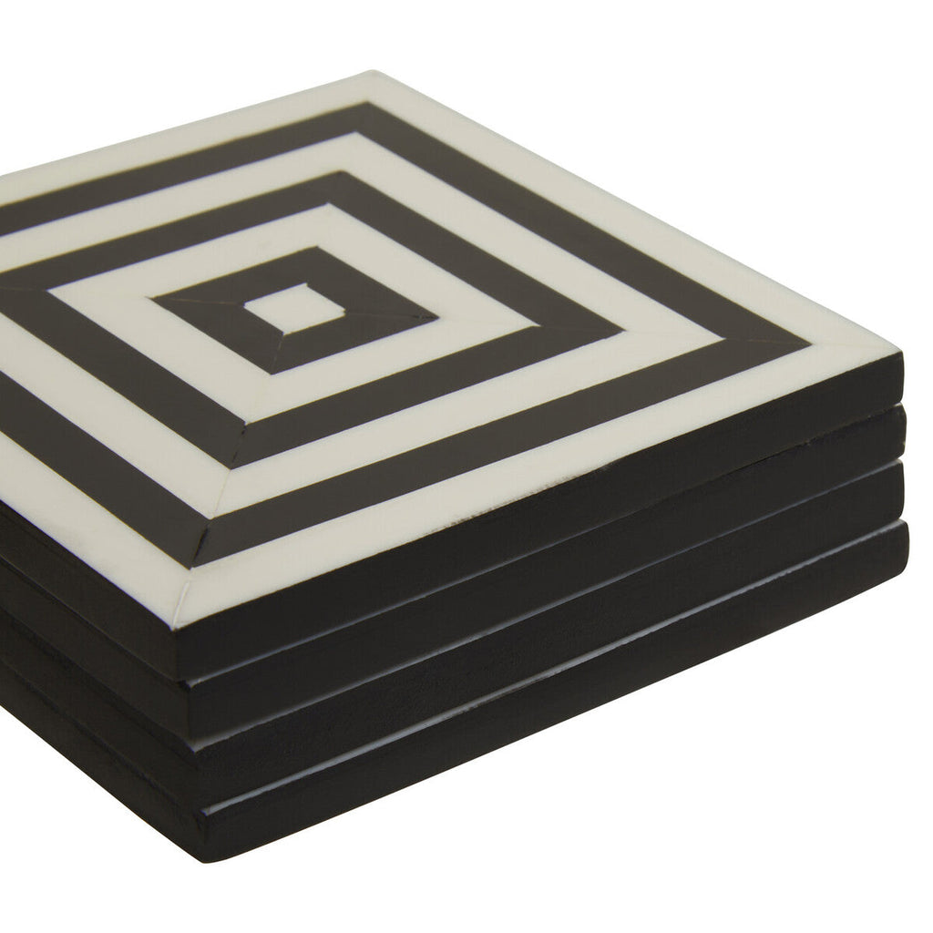 Set of 4 Black and White Marble Coasters