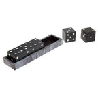 Grey Bone Dice Set with Black Dice