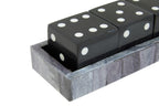 Grey Bone Dice Set with Black Dice
