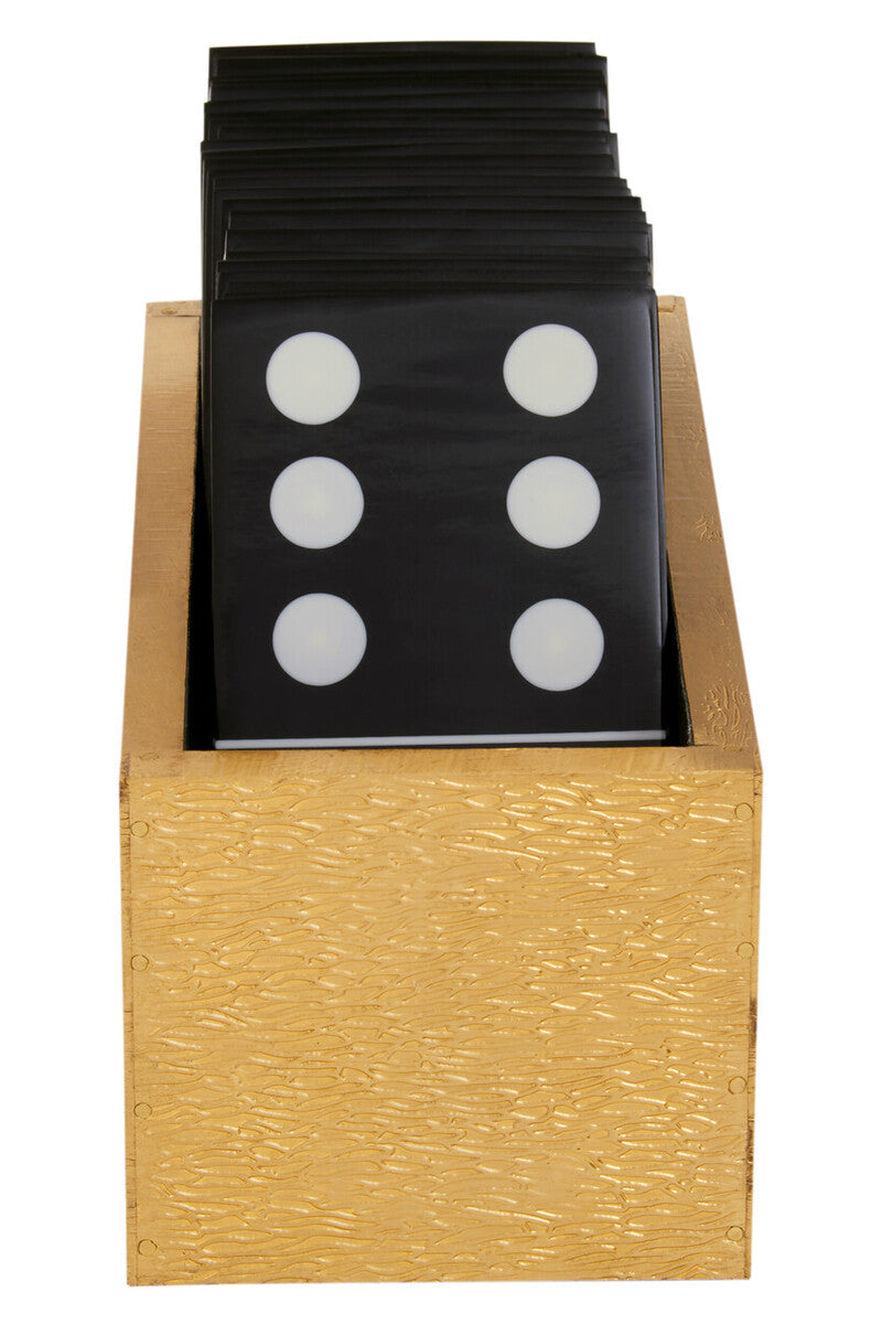 Gold Domino Set with Black Dominoes
