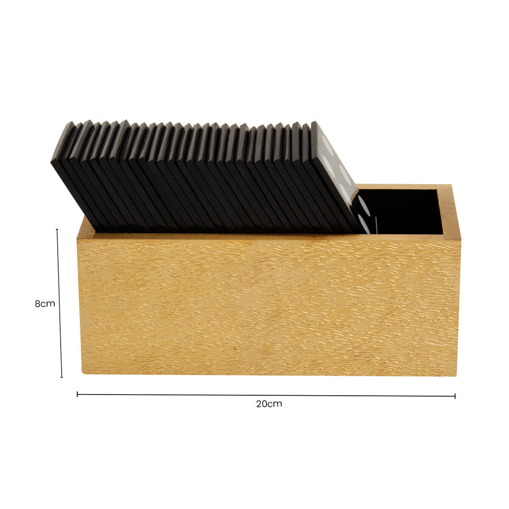 Gold Domino Set with Black Dominoes