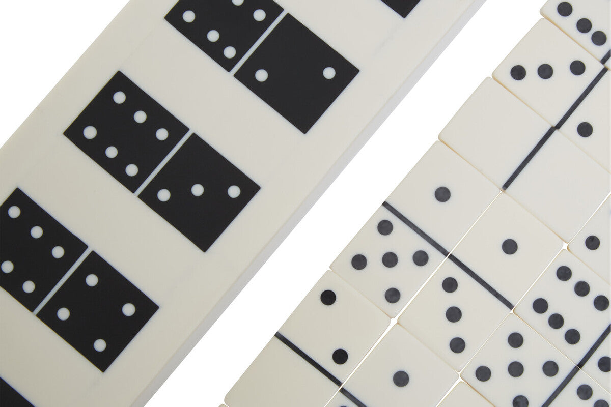 White and Black Finish Domino Box