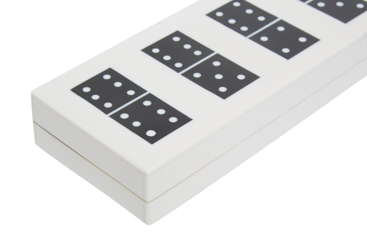 White and Black Finish Domino Box