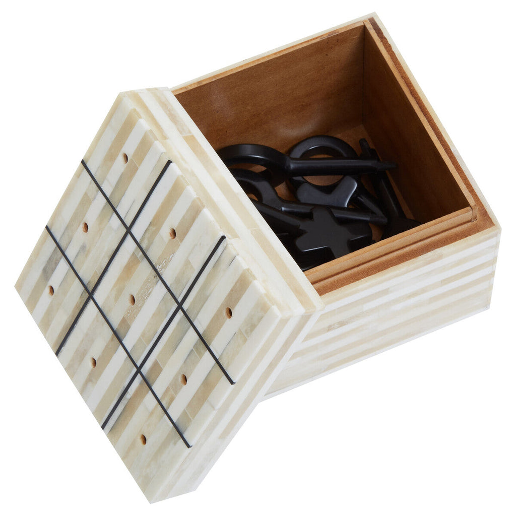 Cream and Black Bone Noughts & Crosses