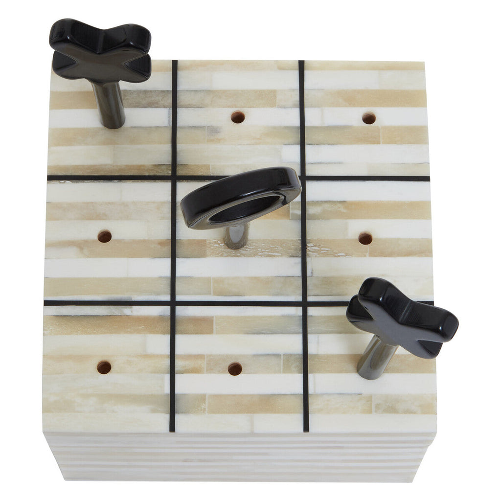 Cream and Black Bone Noughts & Crosses