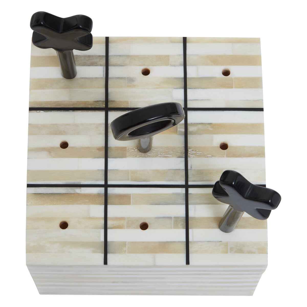 Cream and Black Bone Noughts & Crosses