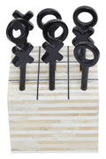 Cream and Black Bone Noughts & Crosses