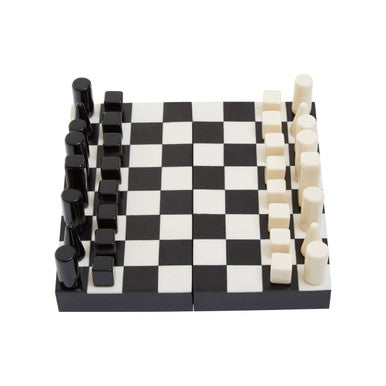 Small Black and White Foldable Chess Set