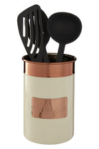 Cream And Copper Stainless Steel Utensil Holder