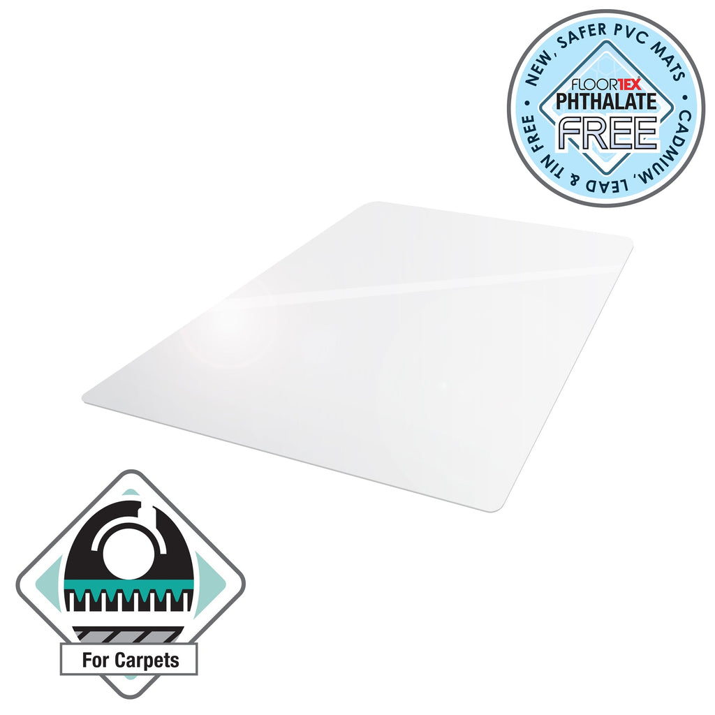 Vinyl Rectangular Chair Mat for Carpets up to 6mm - 116 x 150cm