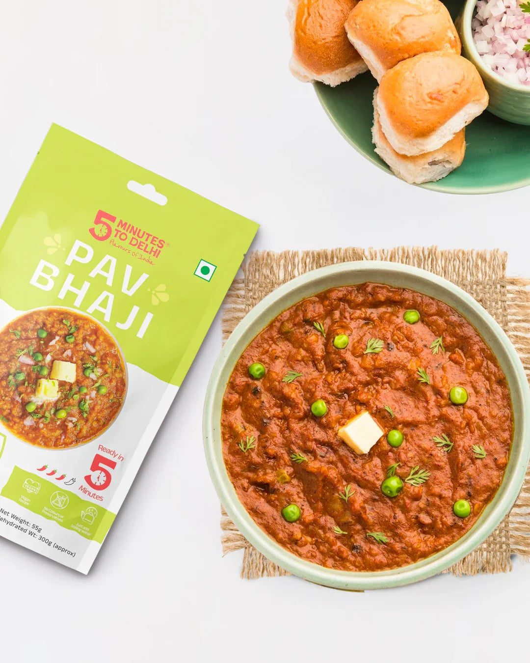 5 Minutes To Delhi Pav Bhaji Camping Meal (Vegan)