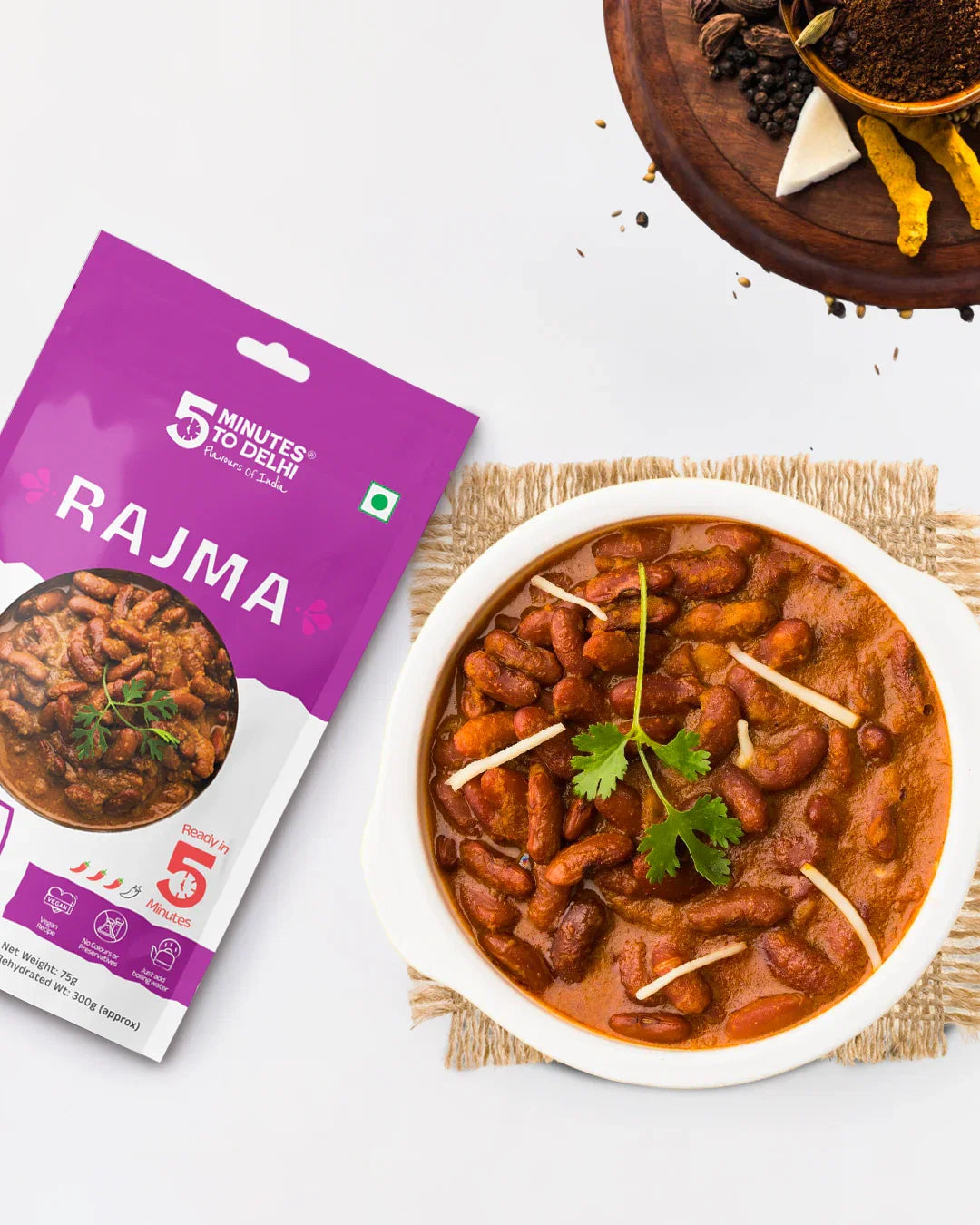 5 Minutes To Delhi Rajma Camping Meal (Vegan)